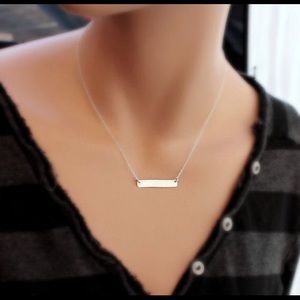Dainty Silver Bar Necklace